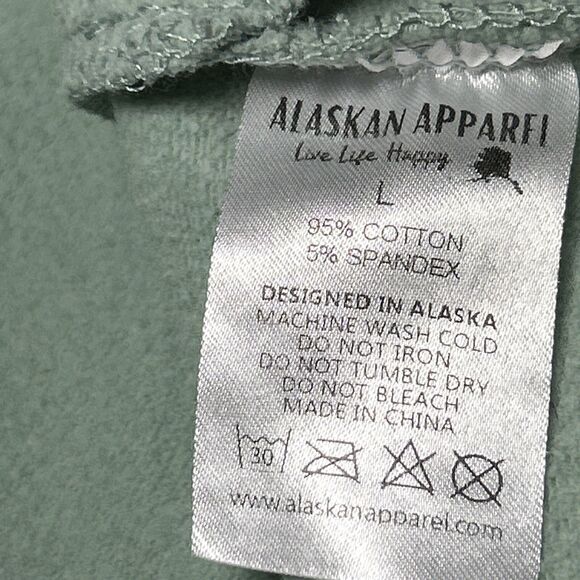 Alaskan Apparel Women's Large Fireweed Side Zip Green Hoodie Full Zip - Picture 10 of 10